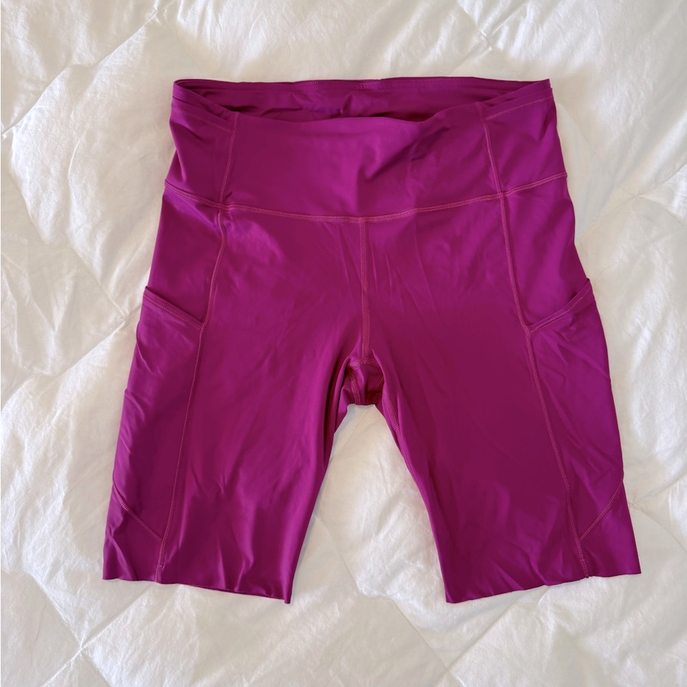 Lululemon Fast and Free 10” Biker Shorts - Deep Fuschia in size 10